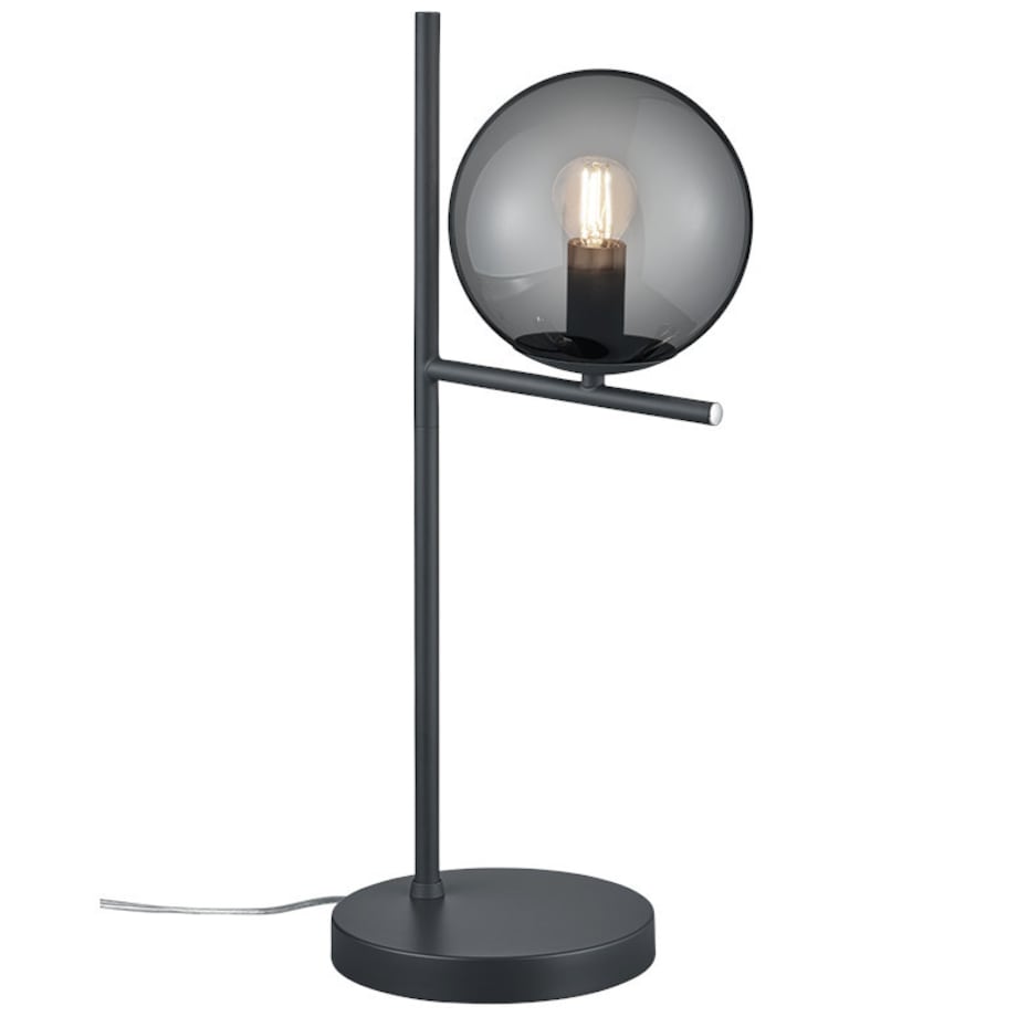 Modernistyczna LAMPA stołowa PURE 502000142 Trio szklana LAMPKA stojąca kula grafitowa przydymiona