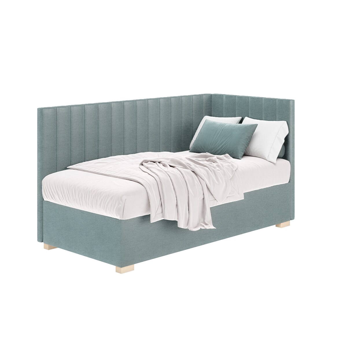 Mesonica Łóżko Snugi, linie błękitne, 90x200, Prawostronne