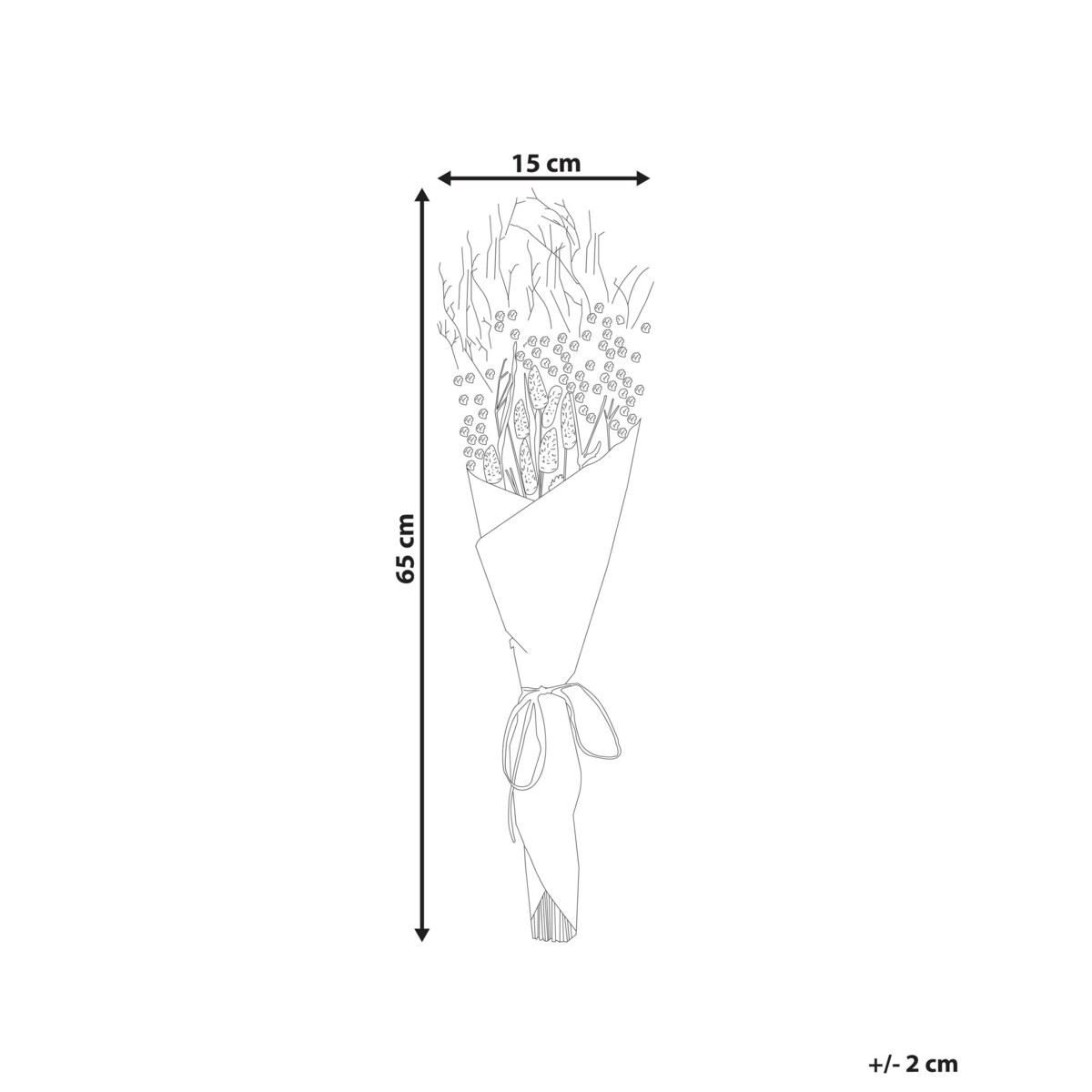 Bukiet suszonych kwiatów 65 cm pomarańczowy CERCEDILLA
