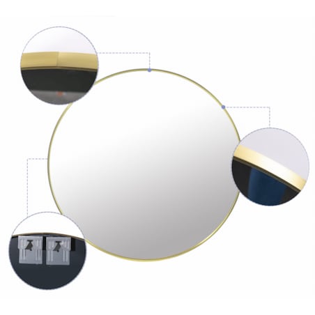 Lustro 70 Cm Złota Rama