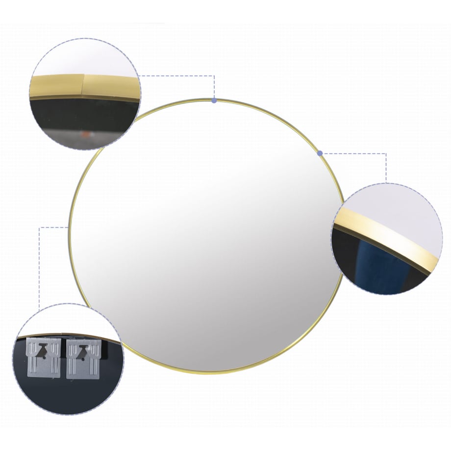 Lustro 70 Cm Złota Rama