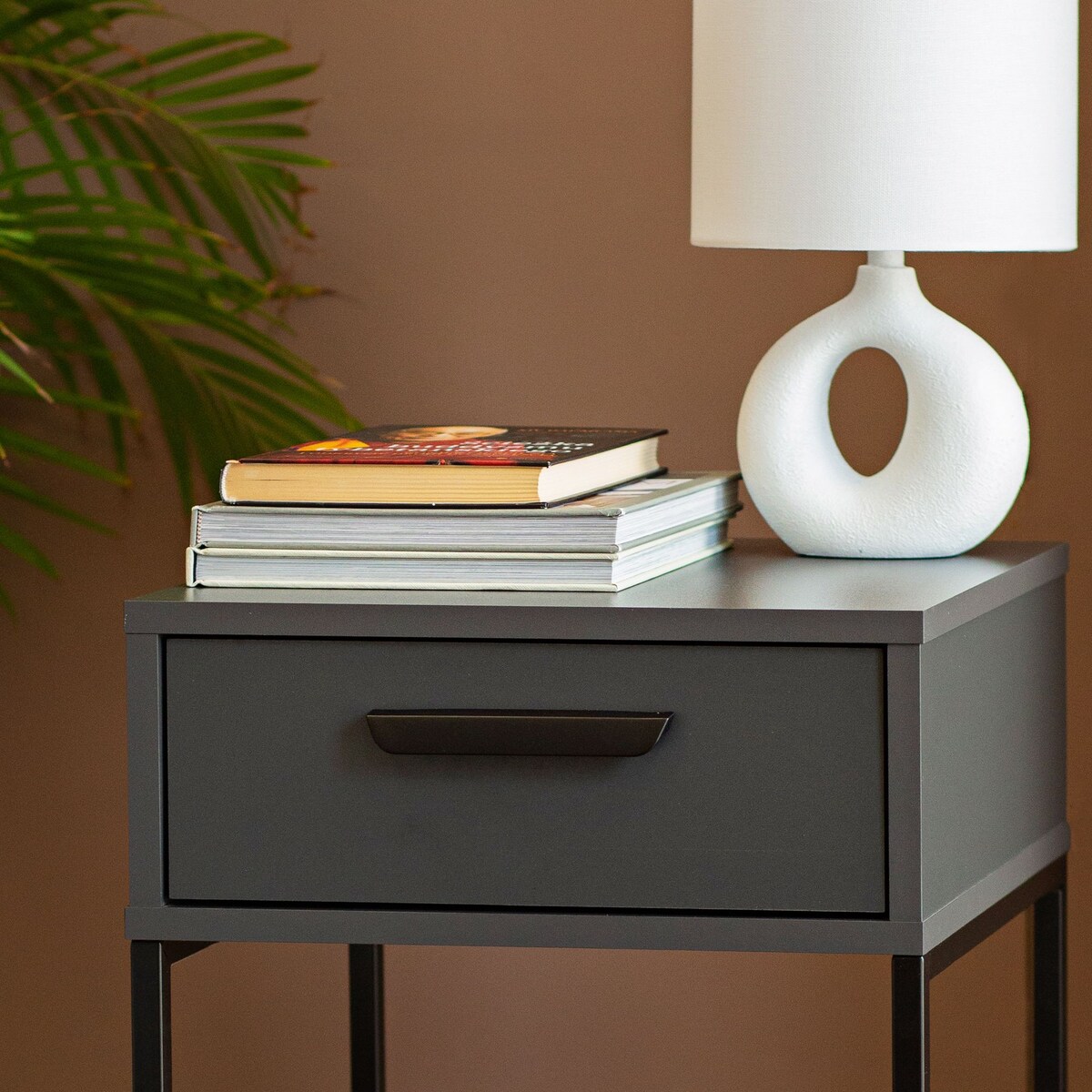 Konsimo RECTUS Zestaw stolików nocnych 2szt.w kolorze antracytowym