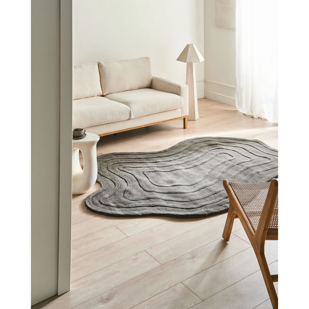 Dywan SATNA Beżowoszary 160 x 230 cm Wełna