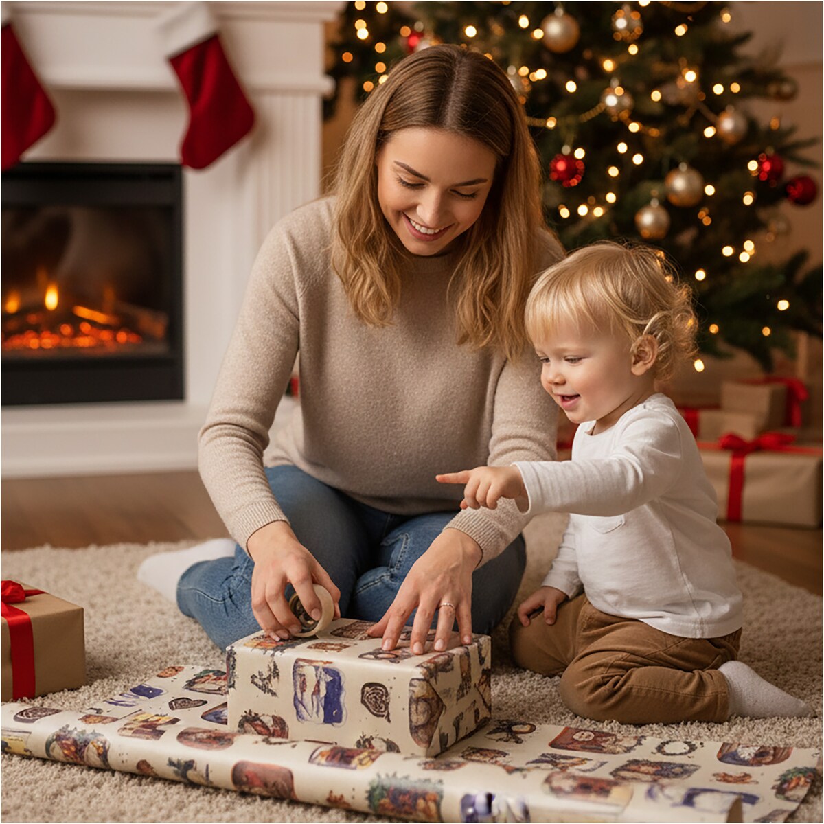 Papier do pakowania prezentów 20 METRÓW MEGAROLKA Świąteczny Do Paczek Ozdobny
