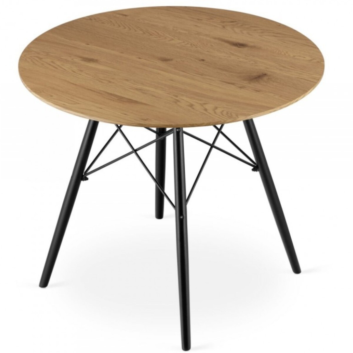 Stół okrągły 80 cm do salonu jadalni blat w kolorze drewna skandynawski