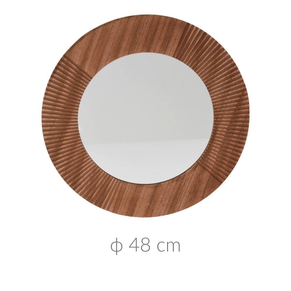 Lustro okrągłe, brązowa rama