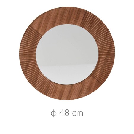 Lustro okrągłe, brązowa rama
