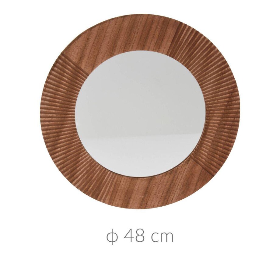 Lustro okrągłe, brązowa rama
