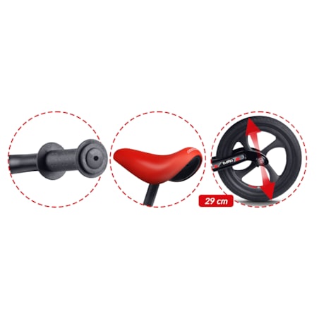 Rowerek biegowy dla dzieci magnesium Ricokids czarno-czerwony Funnu 760501