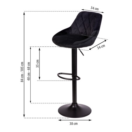 Hoker barowy z oparciem Sofotel Nerra 260031