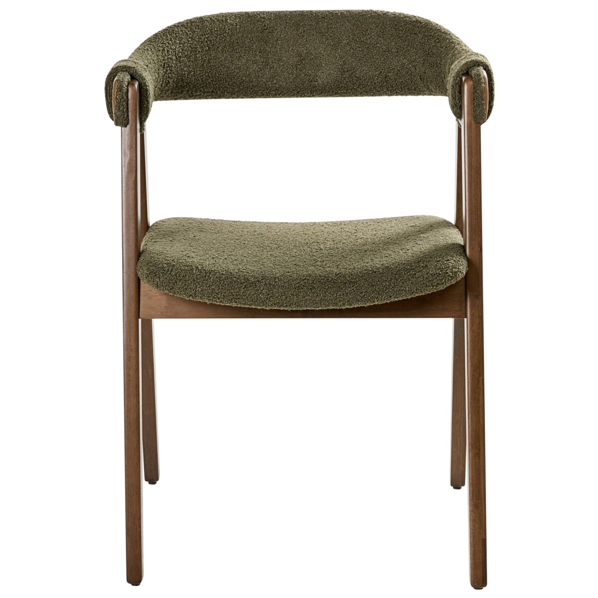 Zestaw 2 krzeseł do jadalni DAY Boucle Ciemny brąz/ zielony