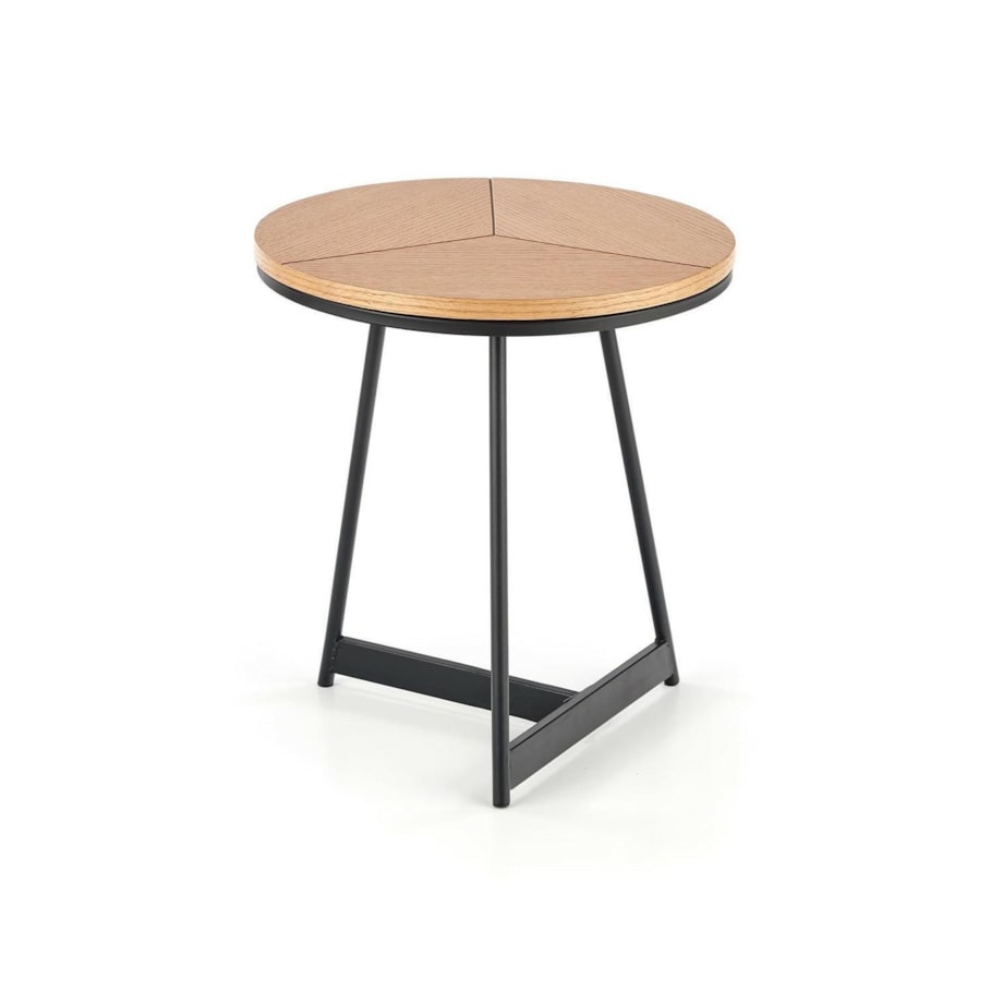 STOLIK KAWOWY Annaba S OKRĄGŁY 45x49 cm dąb/czarny z MDF-u