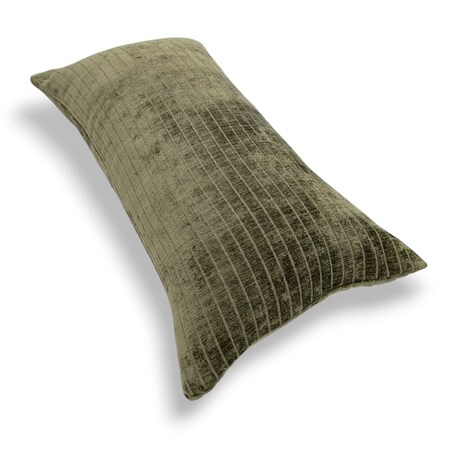 Ciemnozielona oliwkowa poduszka dekoracyjna w prążki 30x50 Lines