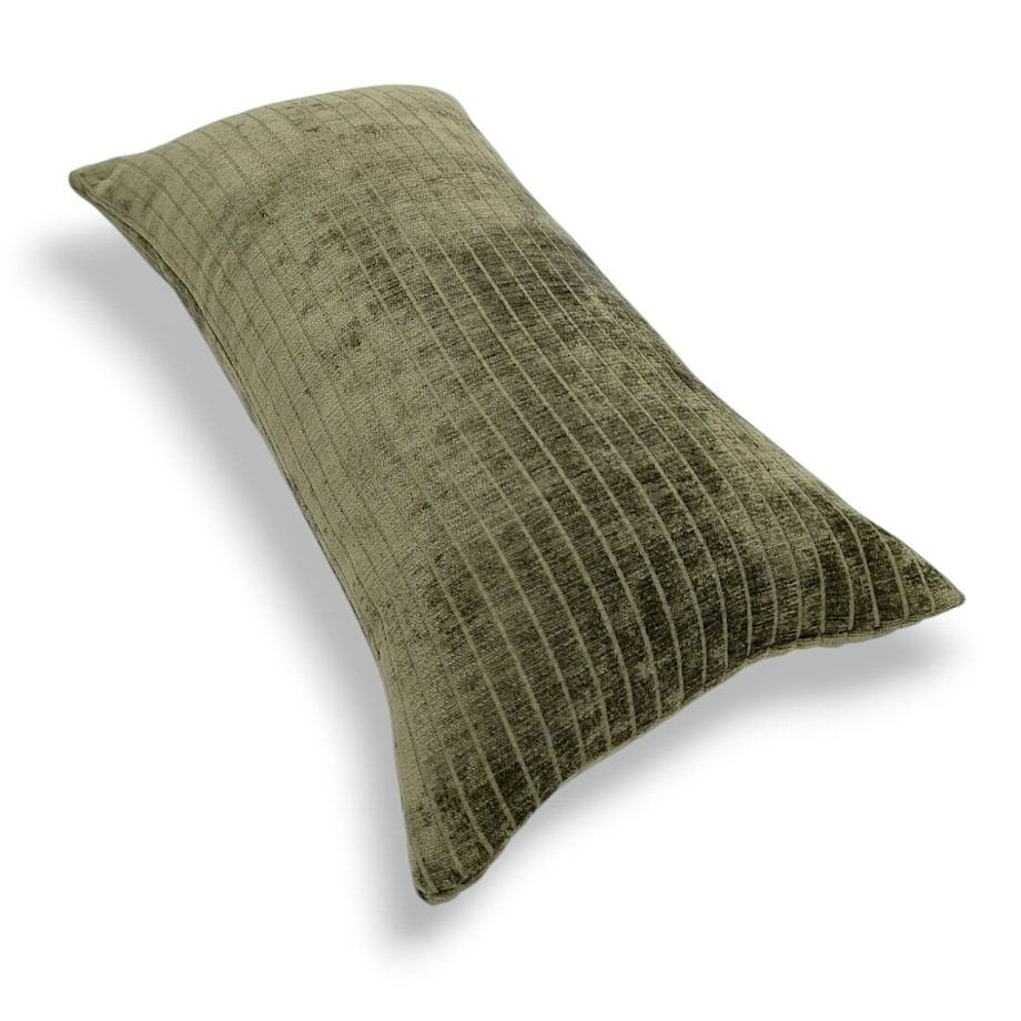 Ciemnozielona oliwkowa poduszka dekoracyjna w prążki 30x50 Lines