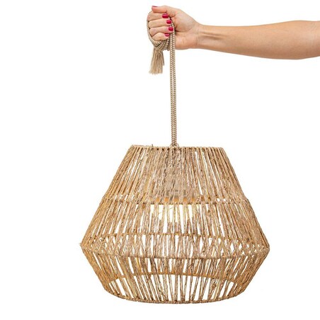 Wisząca lampa boho Sisine LUMSIHXNW King Home IP54 2700K pleciona beżowa