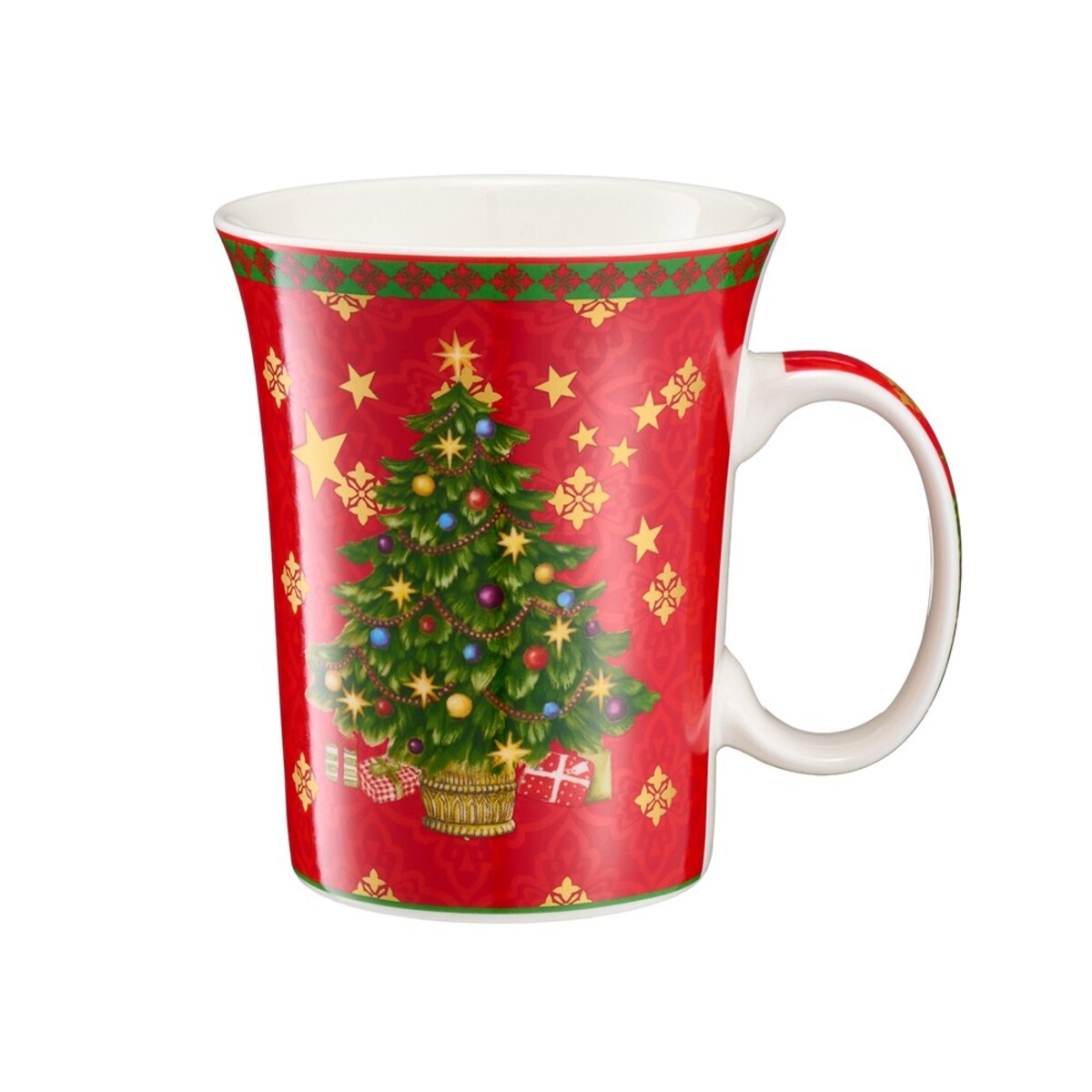 VILLA ITALIA Kubek świąteczny na prezent porcelanowy czerwony SILENT NIGHT