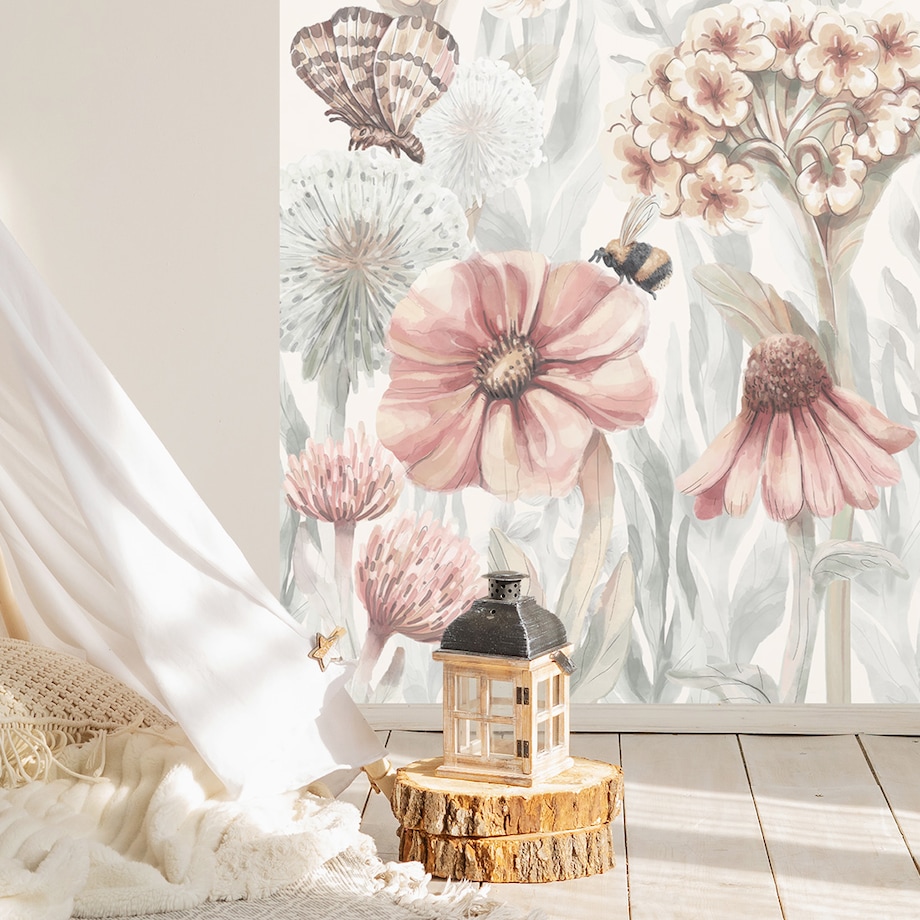 Naklejka na ścianę łuk Polne kwiaty XXL