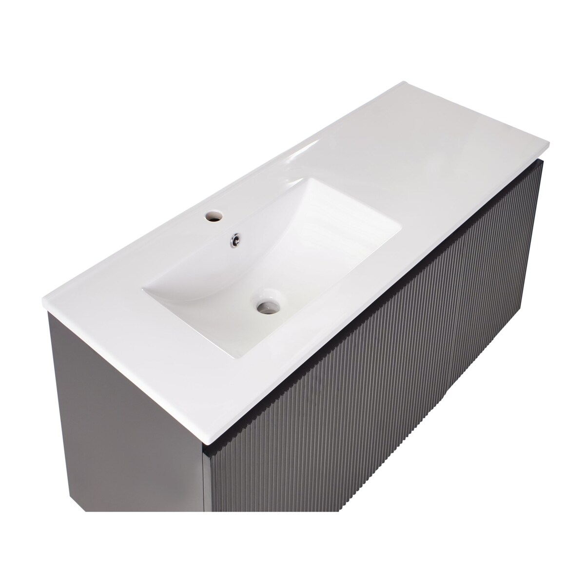 Szafka łazienkowa wisząca z umywalką TIETE 100 cm Czarny