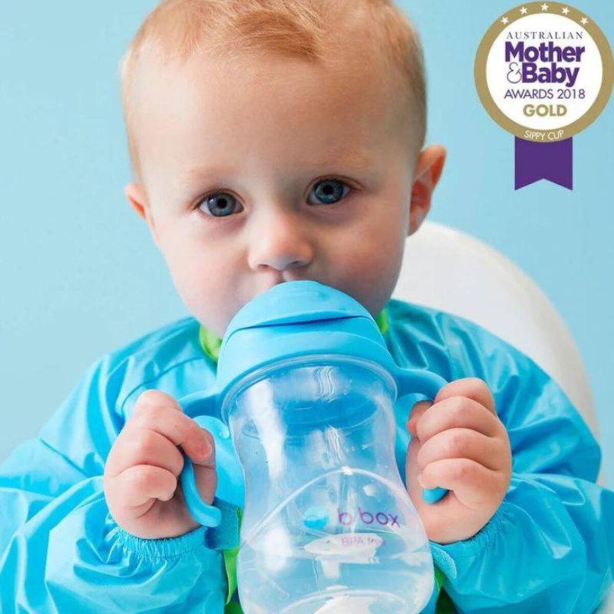 Bidon dla dzieci ze słomką 240 ml - kubek niekapek kobaltowy, b.box