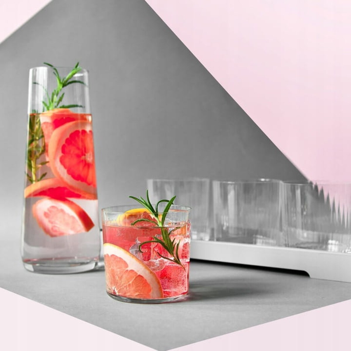 Komplet Krosno Avant-Garde Lumi Karafka Szklanki Ryflowane Zestaw 5 Części