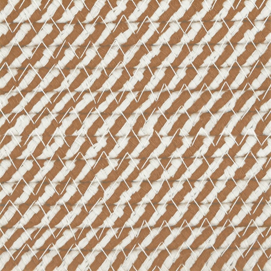 vidaXL Kosz z pokrywą, brązowo-biały, Ø40x35 cm, bawełna