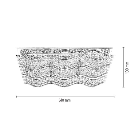 Lampa Sufitowa BRITOP Lighting 1xLED 24W Eleganckie Połączenie Chromu z Transparentnymi Kryształami, 1 szt.