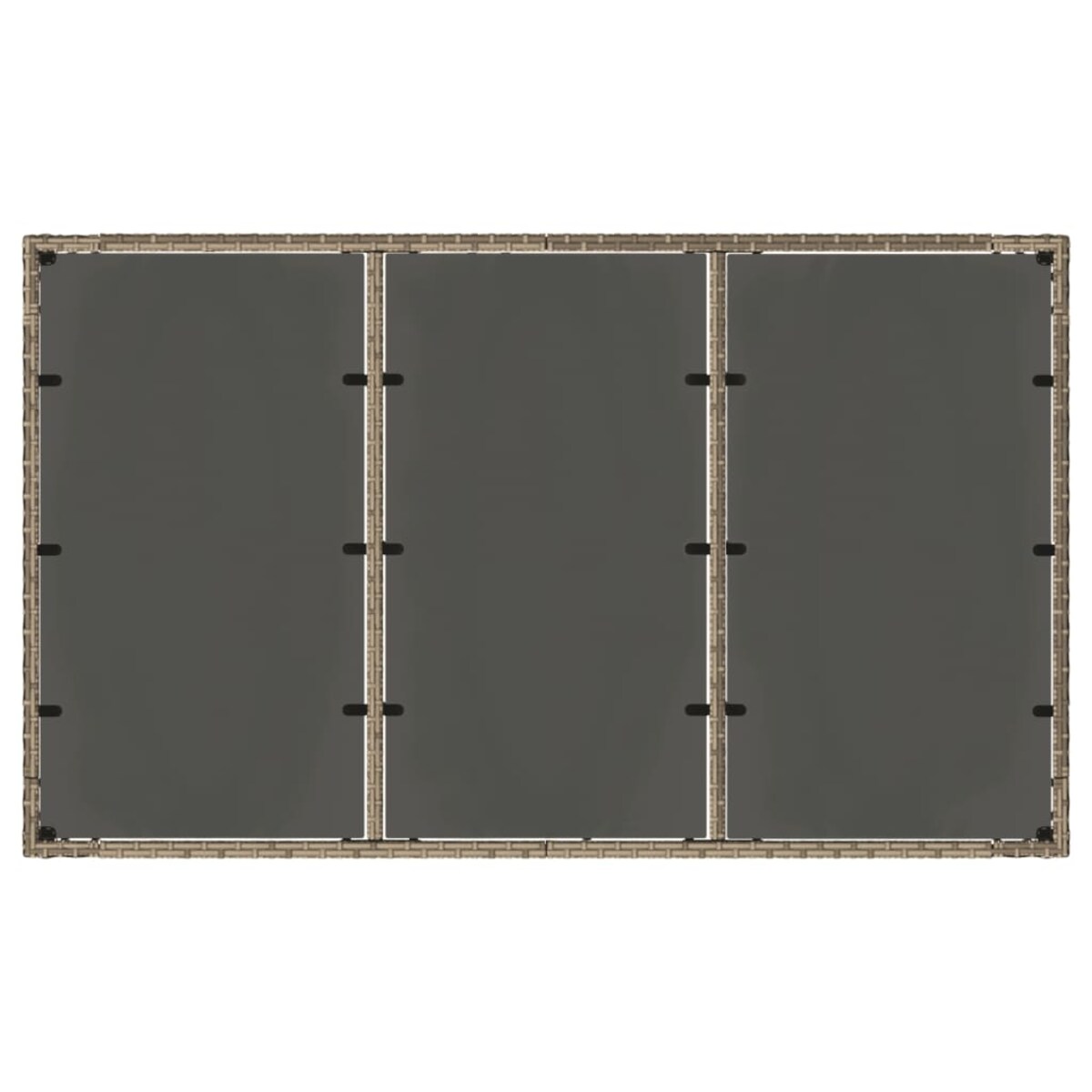 vidaXL Stół ogrodowy ze szklanym blatem, szary, 150x90x75cm, rattan PE