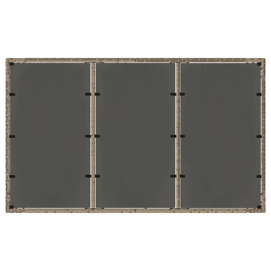 vidaXL Stół ogrodowy ze szklanym blatem, szary, 150x90x75cm, rattan PE