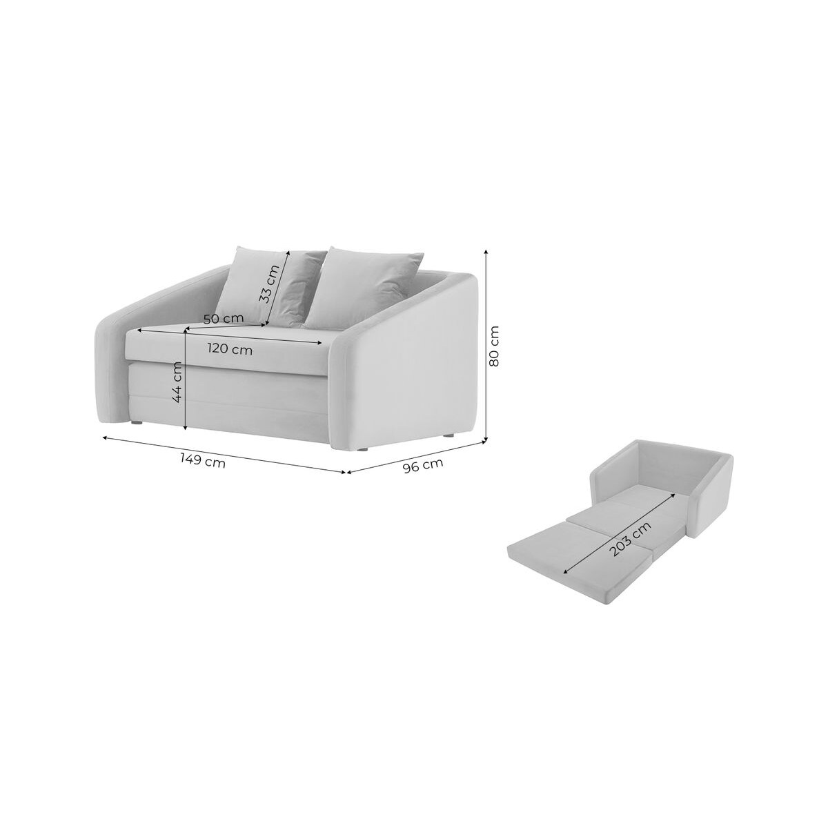 Rozkładana sofa dwuosobowa Alma-Velluto 19