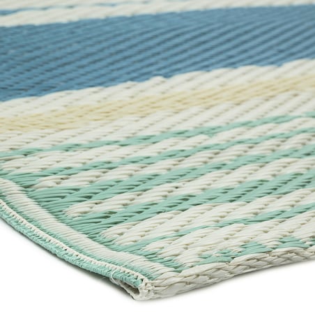 Dywan zewnętrzny tkany na płasko 160x220 cm e-floor pasy niebieski