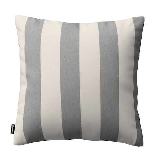 Poszewka Kinga na poduszkę 43x43 biało-szare pionowe pasy (5,5cm)