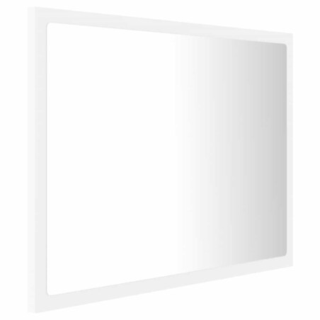 vidaXL Lustro łazienkowe z LED, białe, 60x8,5x37 cm, akryl