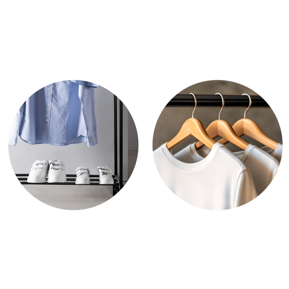 Wieszak na ubrania stojący stojak podwójny mocny Massido