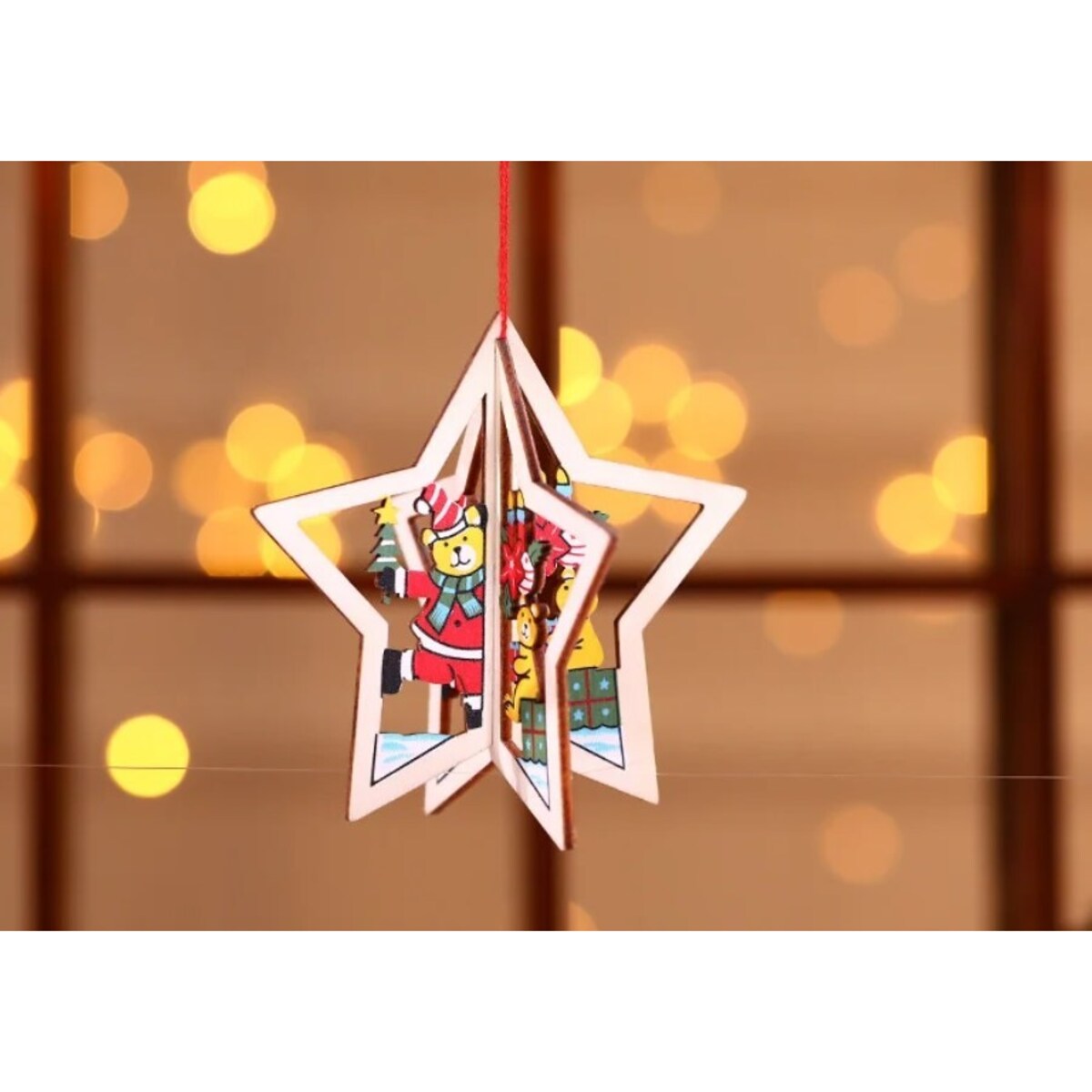 Bombki Na Choinkę Drewniane Ozdoba Do Stroika 1Szt