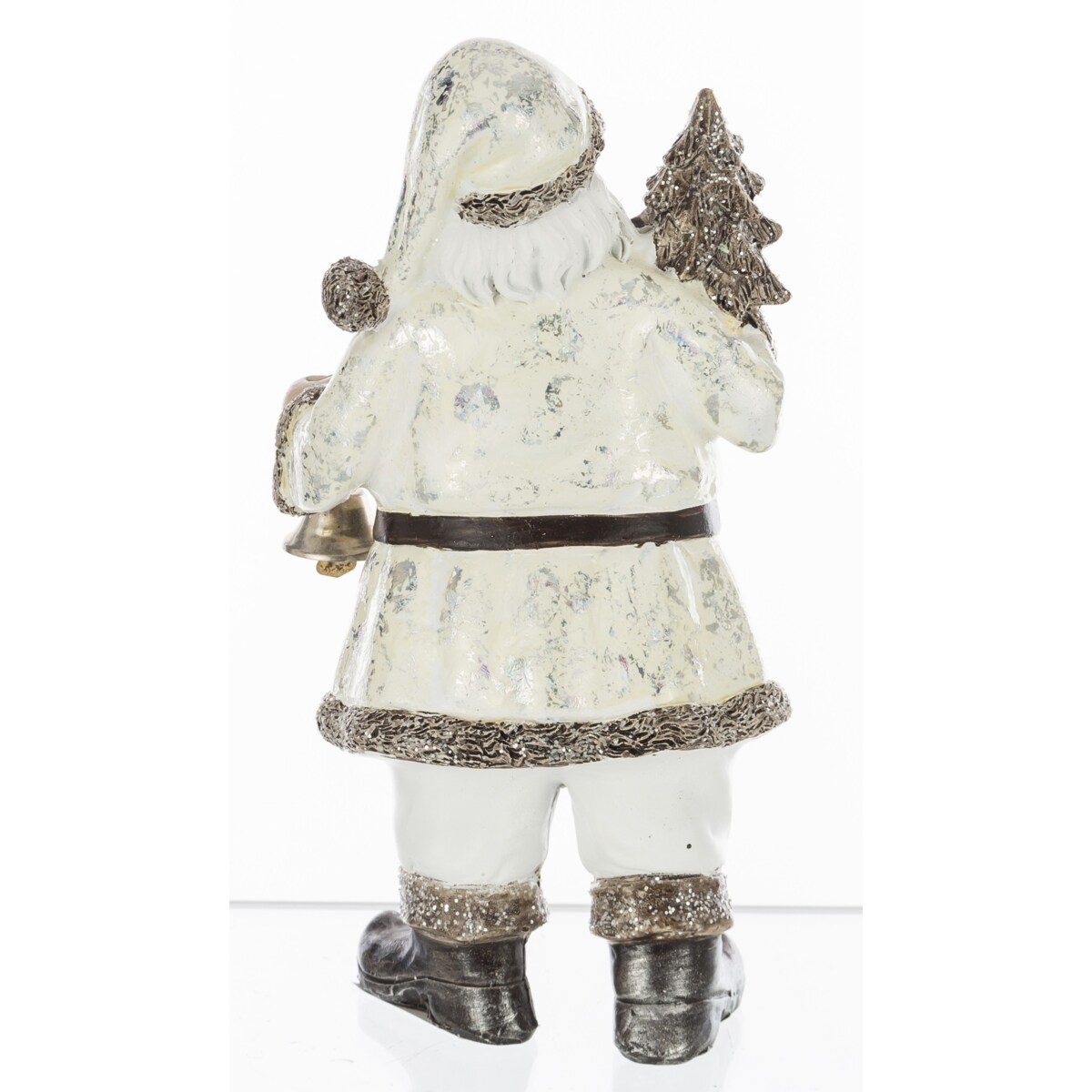 Figurka - Mikołaj biało-srebrny 18x10 cm
