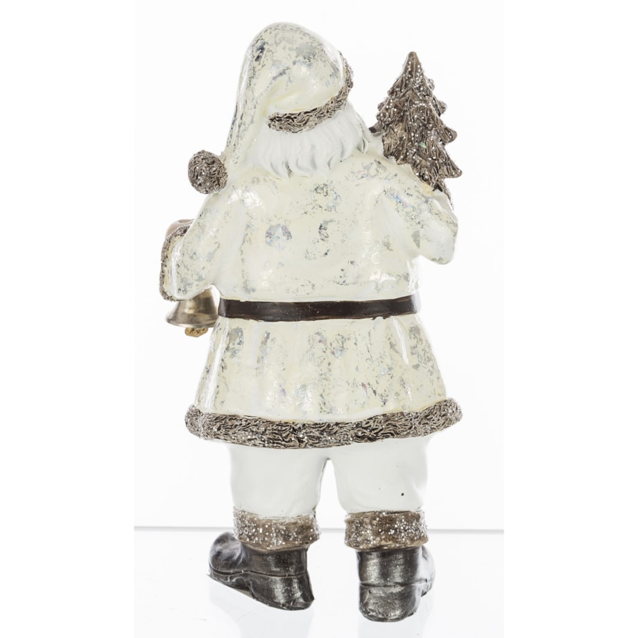 Figurka - Mikołaj biało-srebrny 18x10 cm