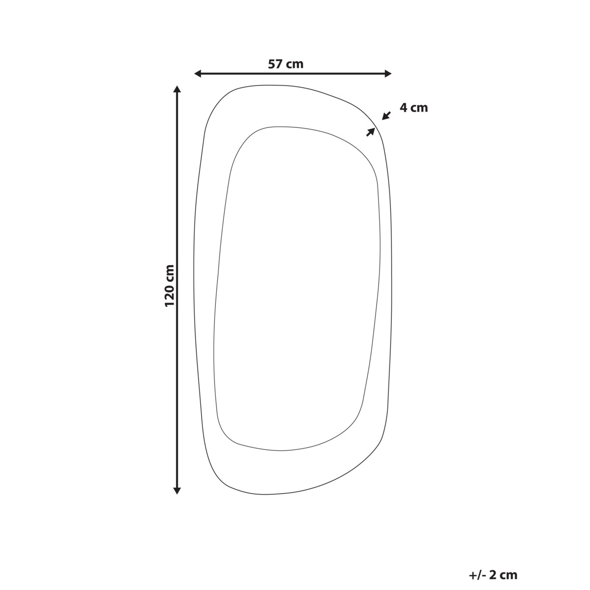 Lustro ścienne TRIZAY 57 cm 120 cm Brązowy