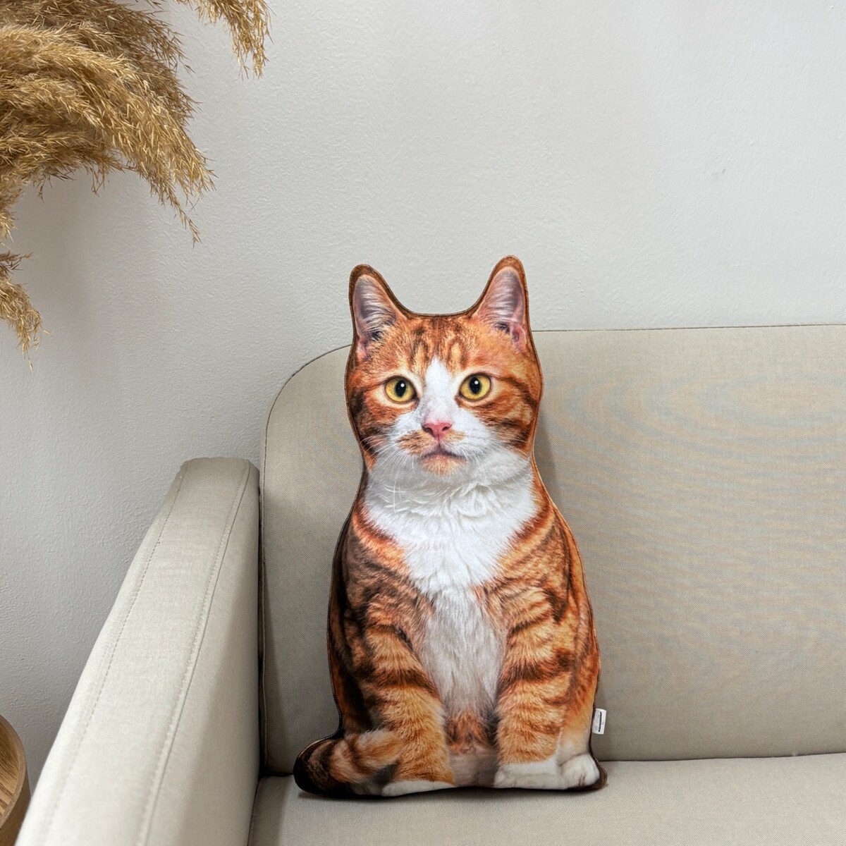 Poduszka dekoracyjna Kot rudy pręgowany z białymi łatkami