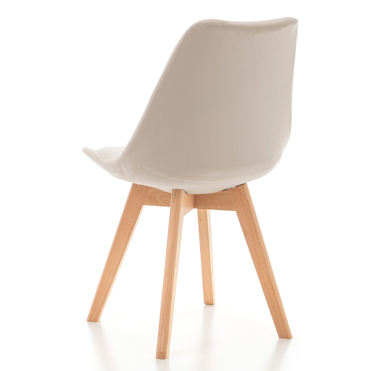 Krzesło skandynawskie z poduszką welurowe DUBLIN beżowe