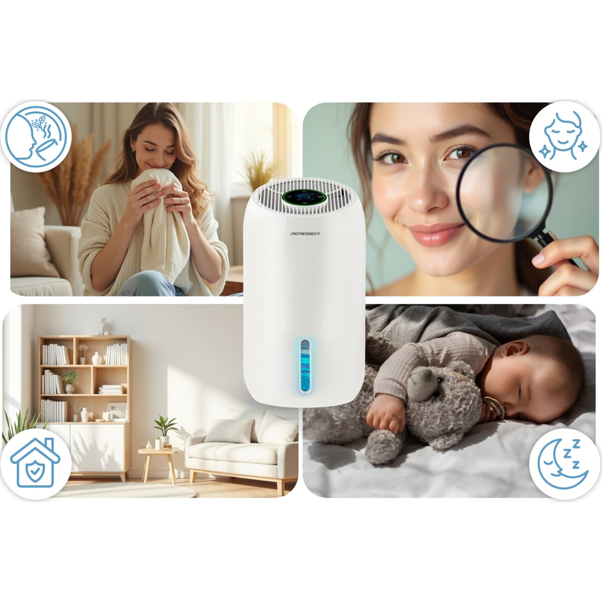 Osuszacz powietrza pochłaniacz wilgoci timer led Berdsen