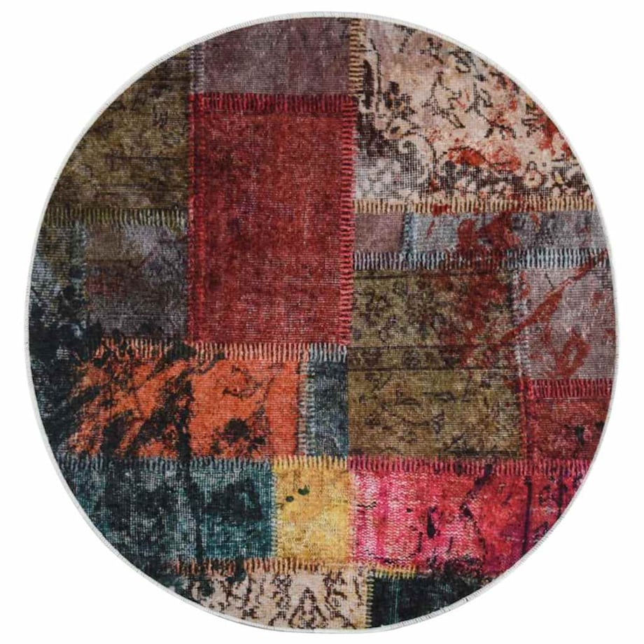 vidaXL Dywan z możliwością prania, patchwork, 120 cm, kolorowy