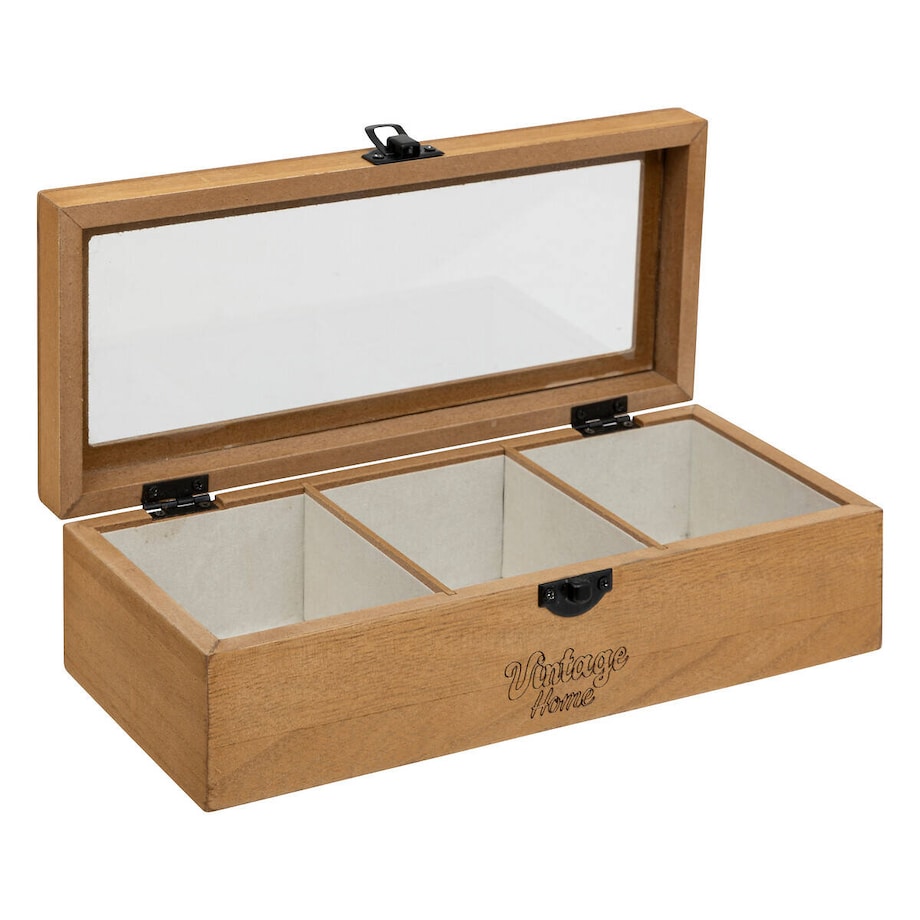 Szkatułka na biżuterię BE VINTAGE, 3 przegródki, 25 x 6,8 x 10,5 cm