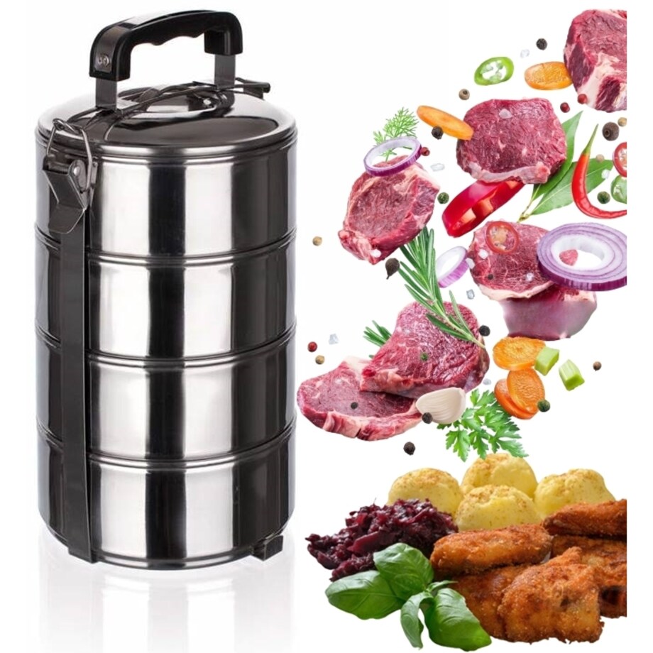 POJEMNIK MISKI NA JEDZENIE do przenoszenia żywności obiadowy 4 części