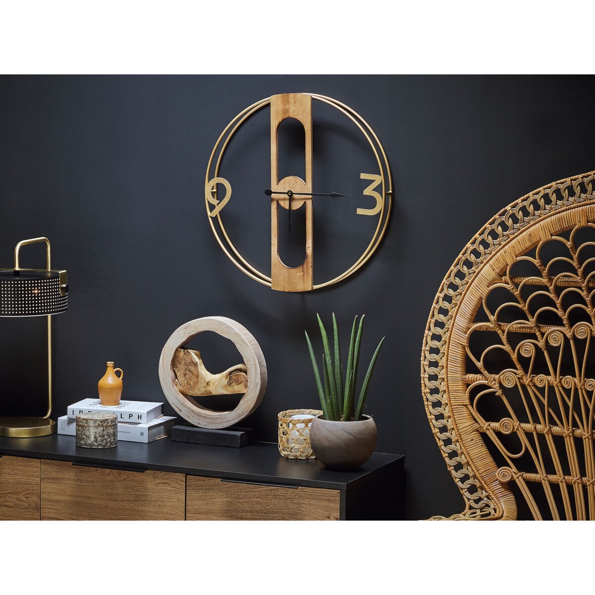 Zegar ścienny ø 50 cm jasne drewno MULHOUSE