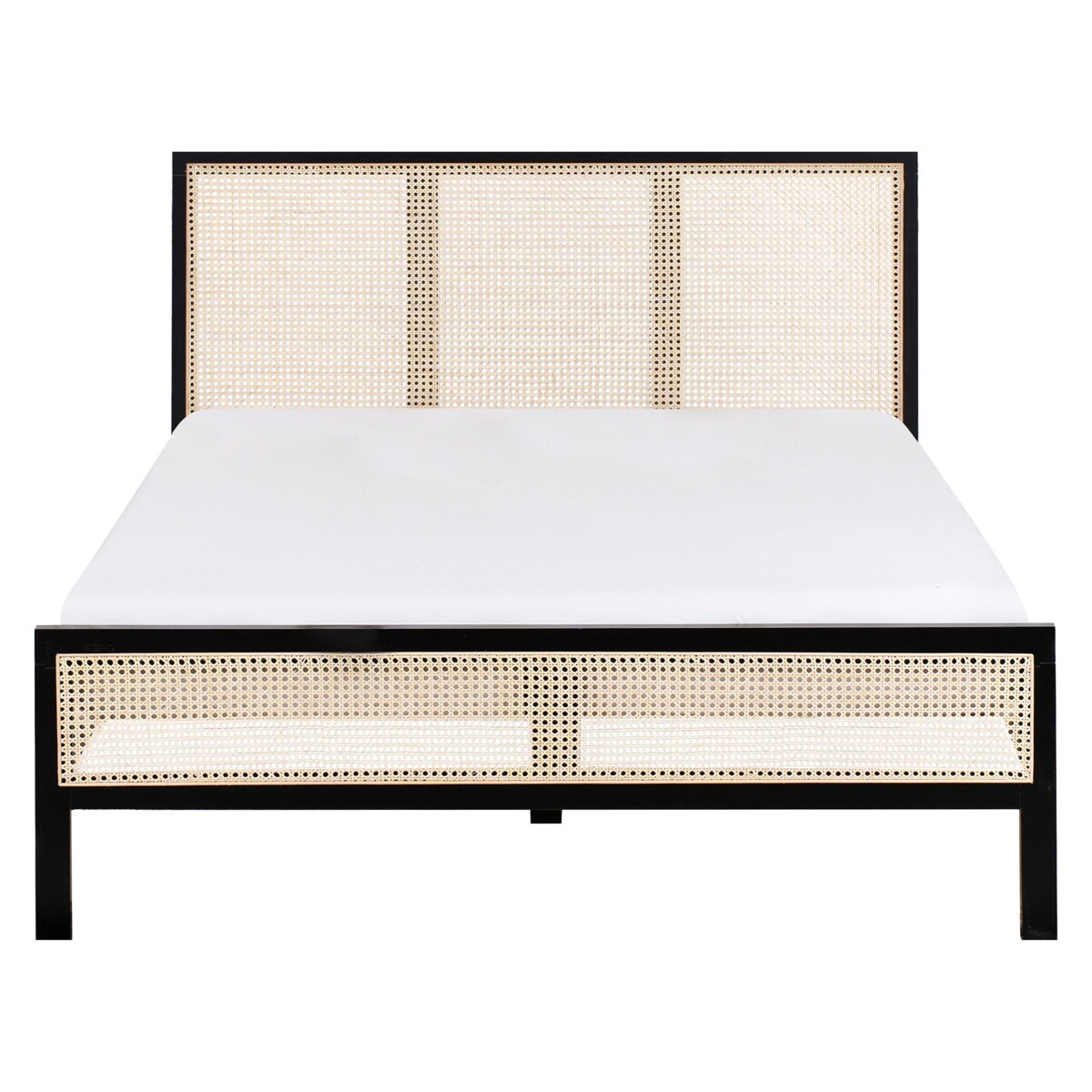 Łóżko Drewno sosnowe SALERNAS 140 x 200 cm Czarny