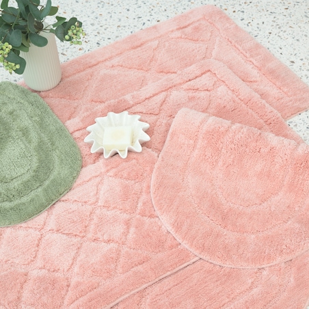 Zestaw 2szt Dywanik łazienkowy Soft 40x60 cm antypoślizgowy owalny różowy