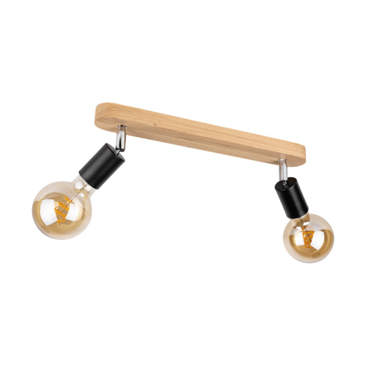 Drewniana Lampa Sufitowa BRITOP Lighting 2xE27 Max.25W Dąb Olejowany FSC z Akcentem Czerni, Polski Producent, 1 szt.