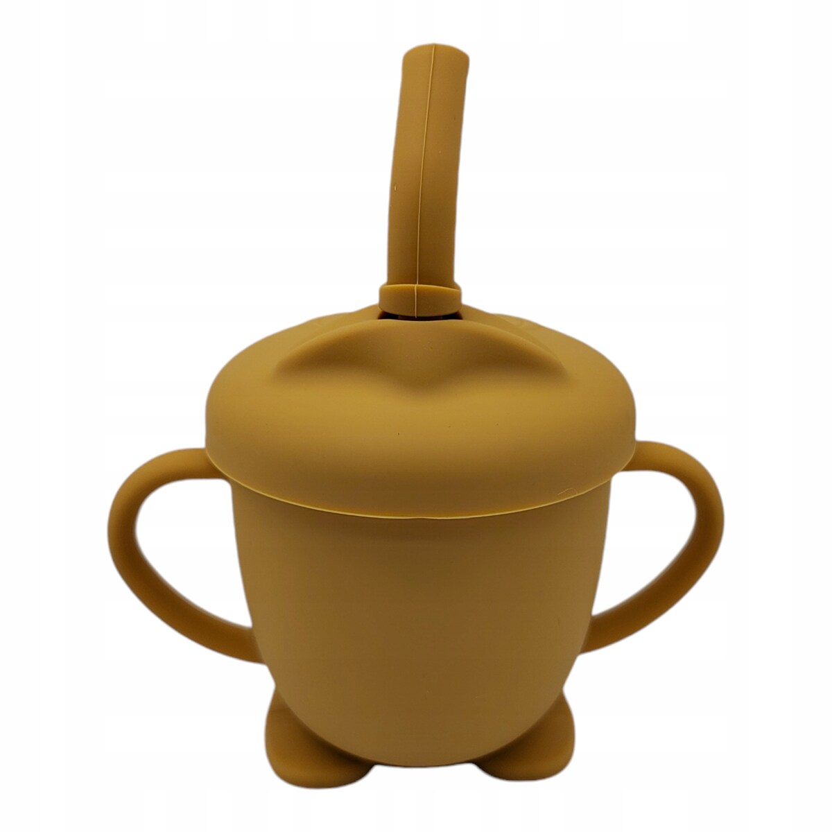 KUBEK do nauki picia silikonowy BIDON ze słomką rurka BLW SILIKON PREZENT