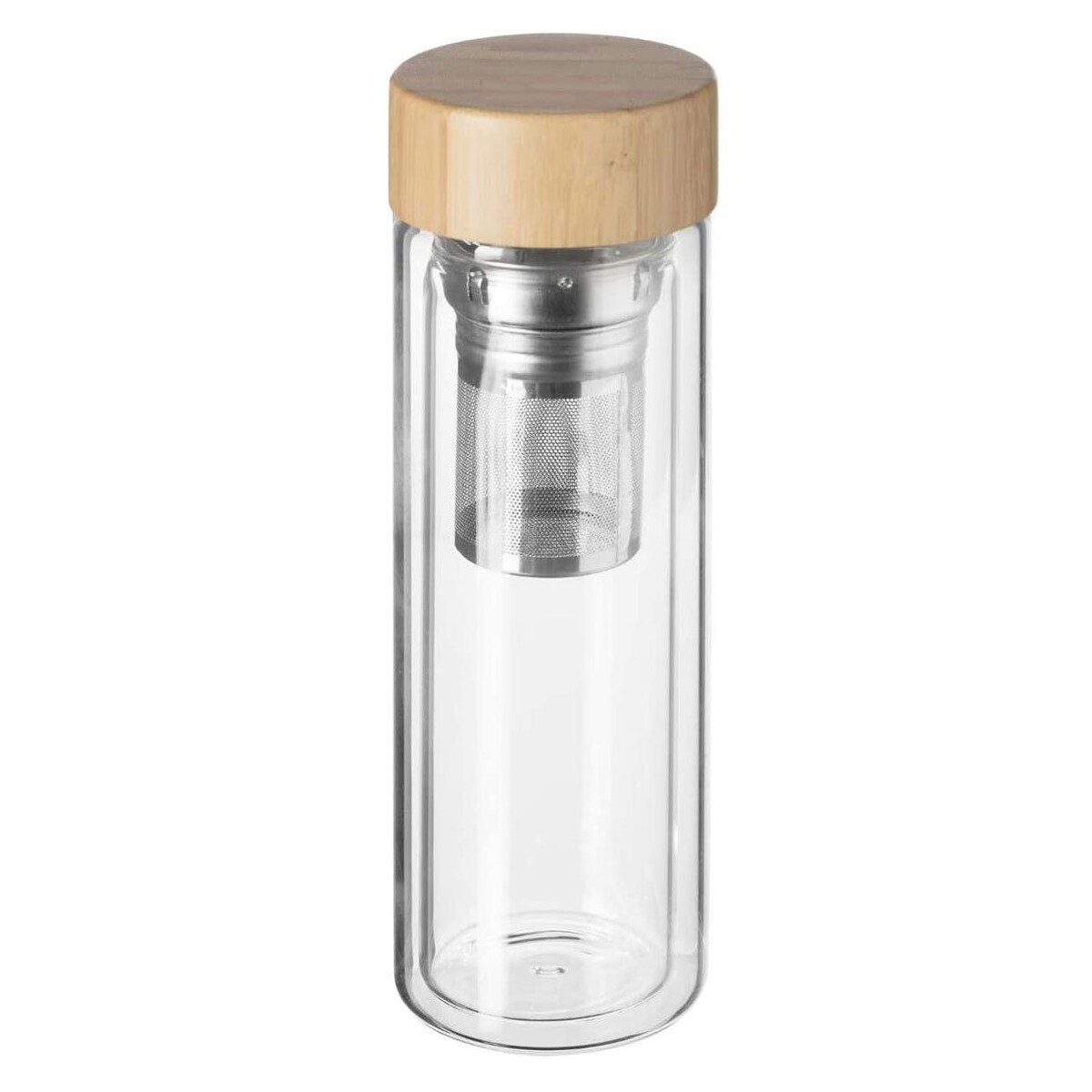 Zaparzacz z podwójnymi ściankami, pokrywka z bambusa, 400 ml