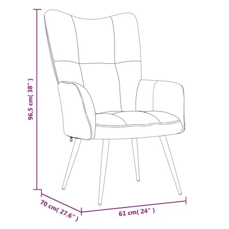 vidaXL Fotel, różowy, obity aksamitem